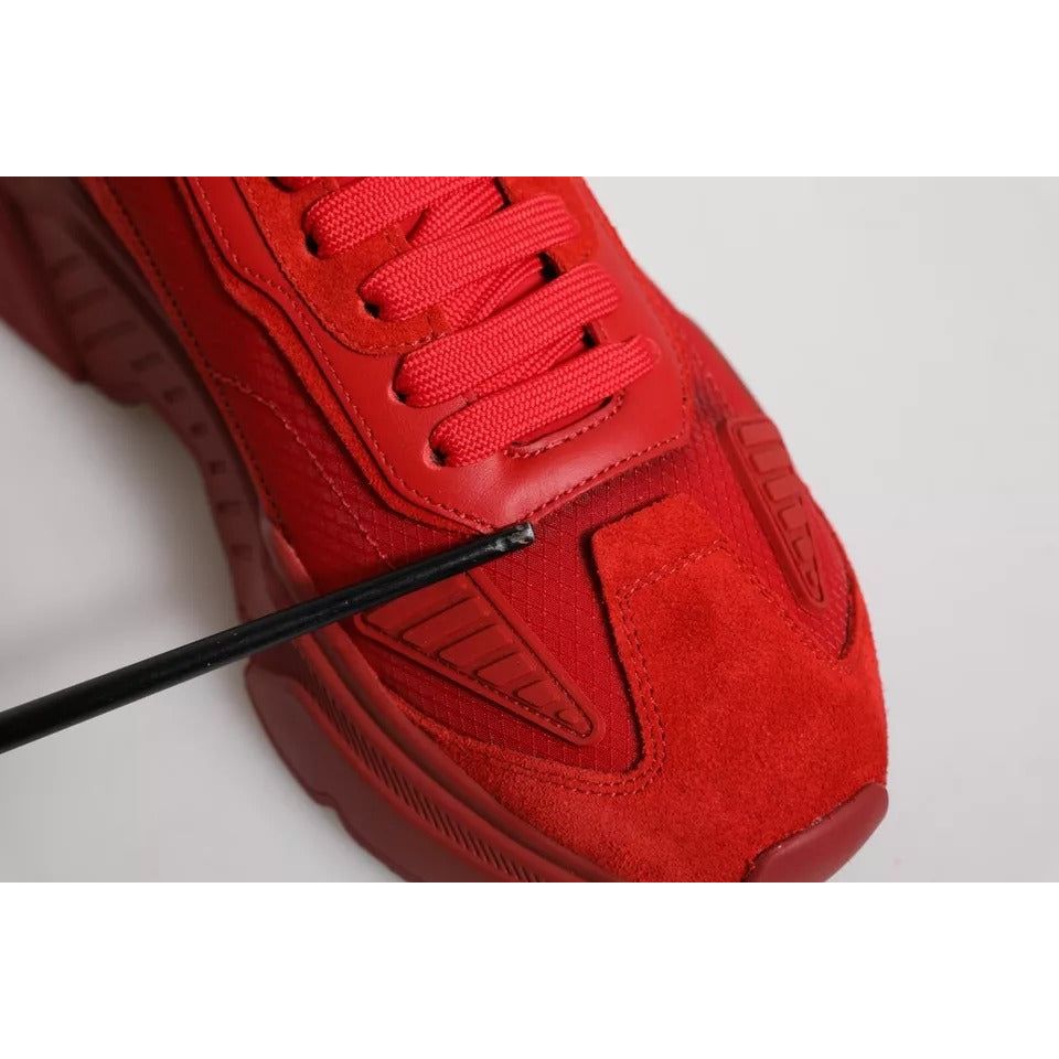 Dolce & Gabbana Red Leather Daymaster Low Top Sneakers Shoes MV6869-43.5