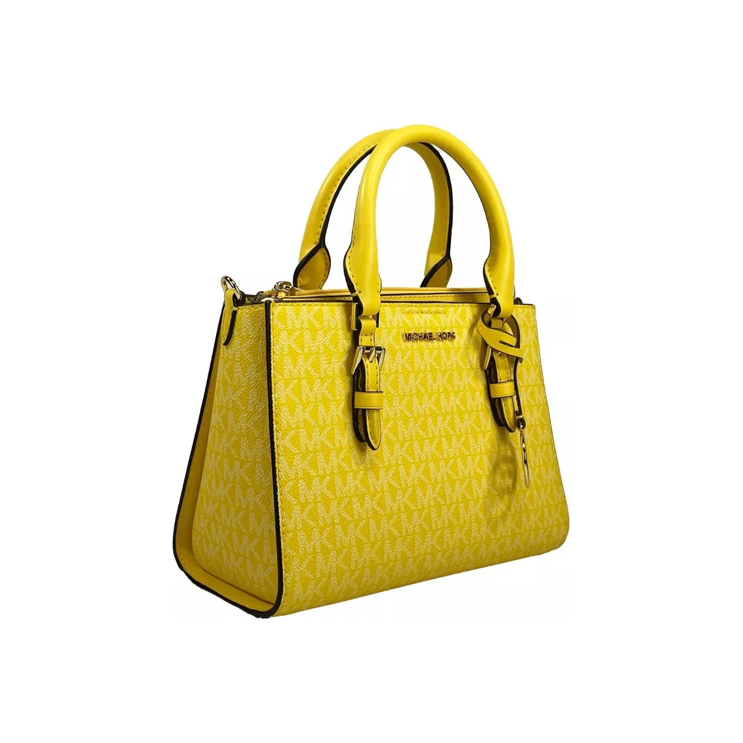 Front view with bag zipped and handles upright.
