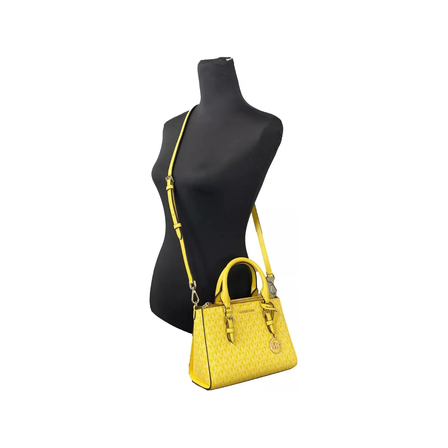 Front view with bag zipped and handles upright.