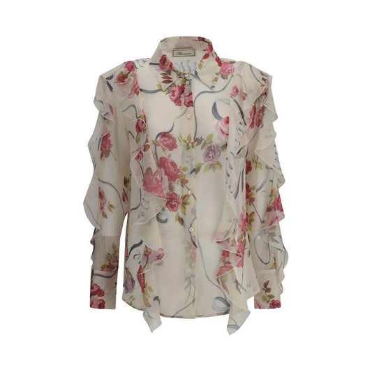 Blumarine Floral silk chiffon Shirt BL-P522C351AF7141-IT44 | L