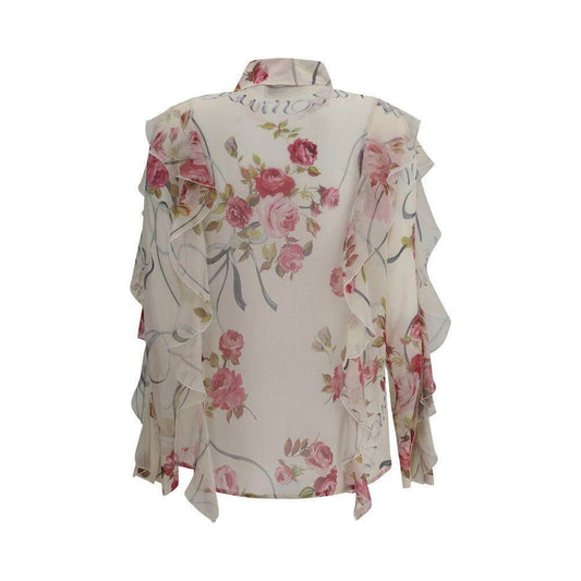 Blumarine Floral silk chiffon Shirt BL-P522C351AF7141-IT44 | L
