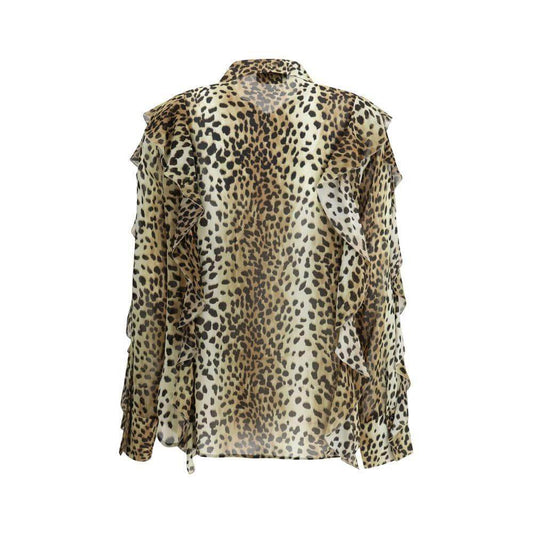 Blumarine Silk chiffon leopard Shirt BL-P522C354AM9905-IT44 | L