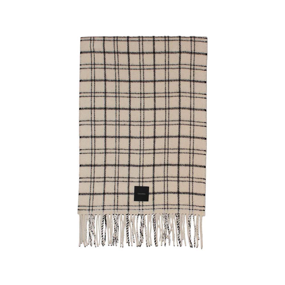 Calvin Klein Beige Wool Scarf CAKL-16491602507