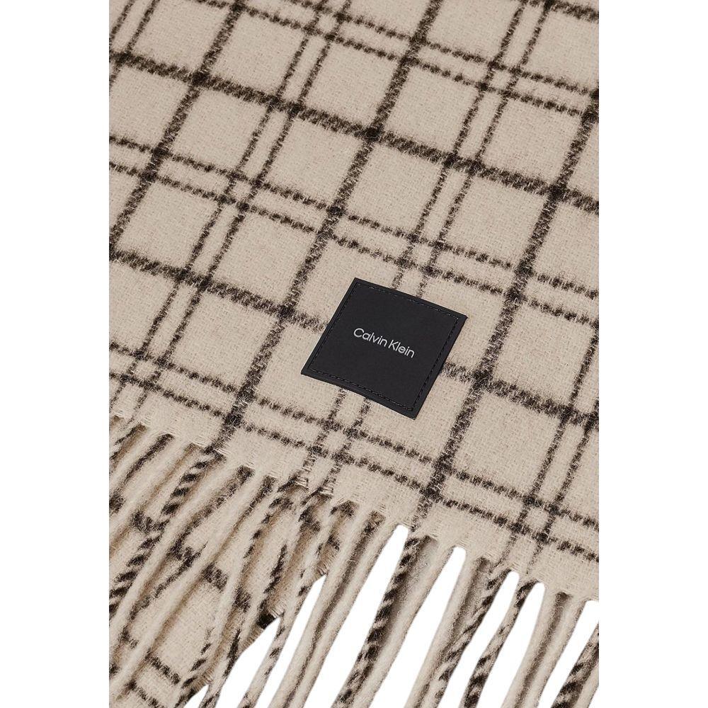 Calvin Klein Beige Wool Scarf CAKL-16491602507