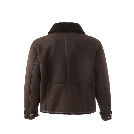 Lardini Elegant Montone Leather Brown Jacket LA-1217664-IT56 | 3XL