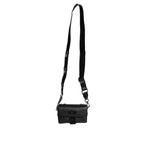 Dolce & Gabbana Black Logo Plaque Leather Buckled Shoulder Crossbody Bag