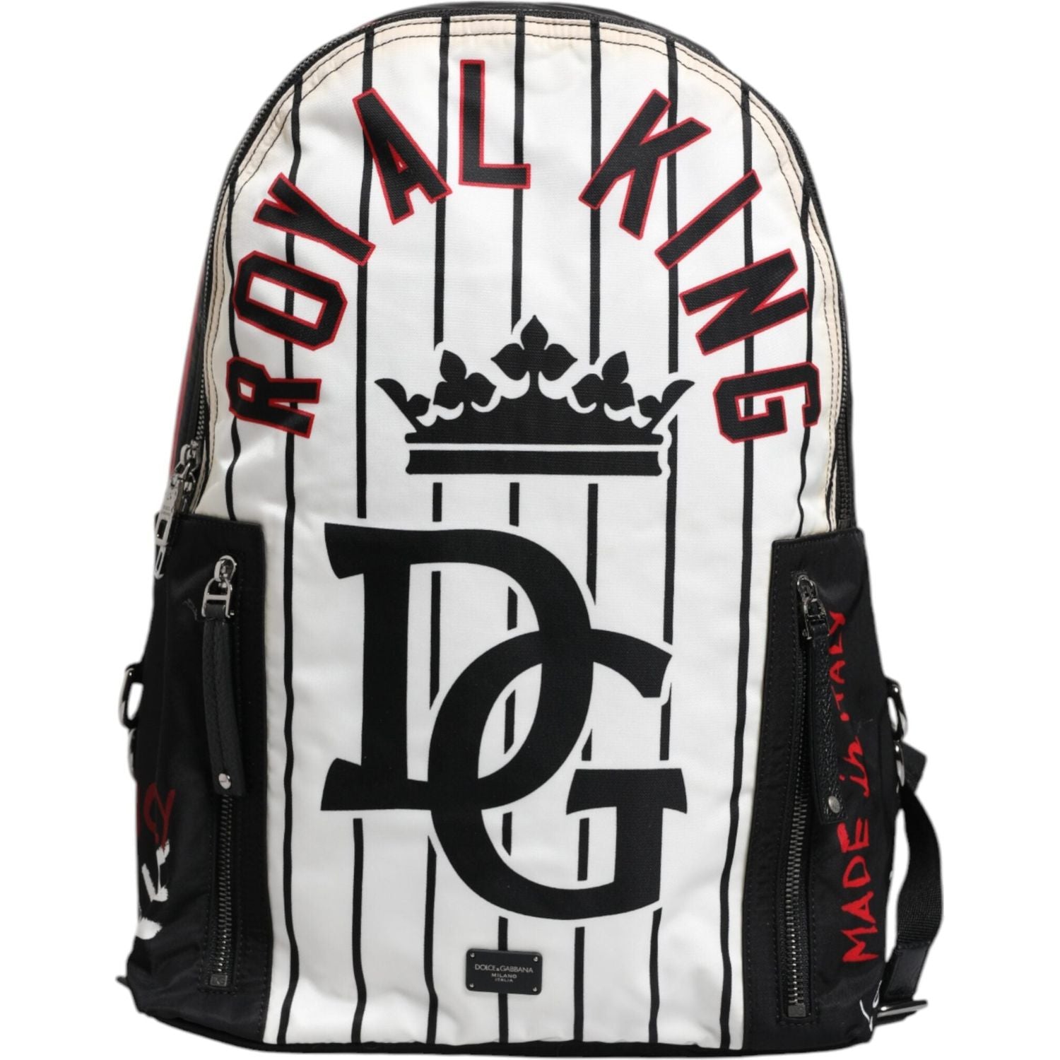 Front view with bag zipped and handles upright.