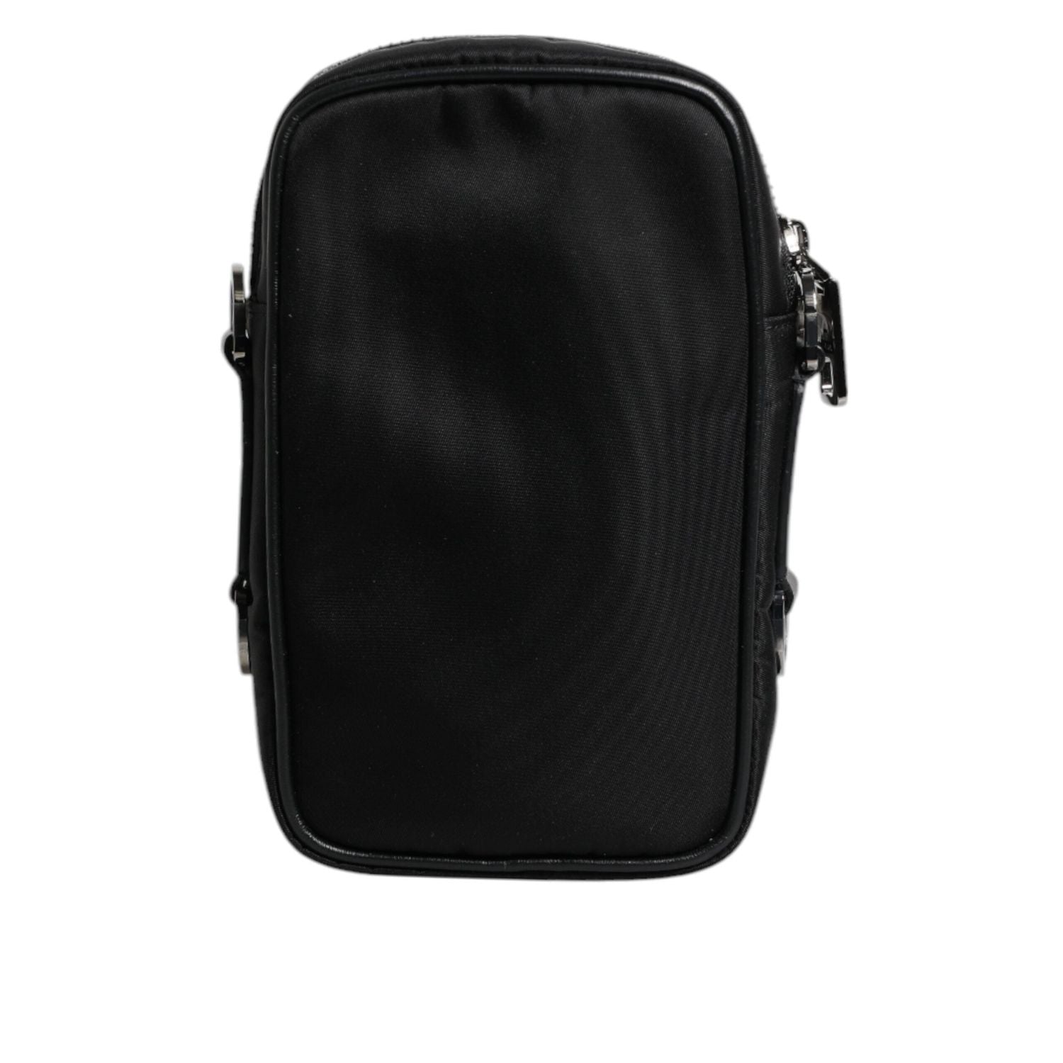 Front view with bag zipped and handles upright.