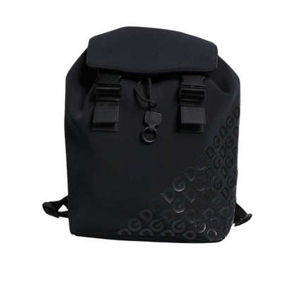 Dolce & Gabbana Black Neoprene Nylon DG Logo School Backpack Bag