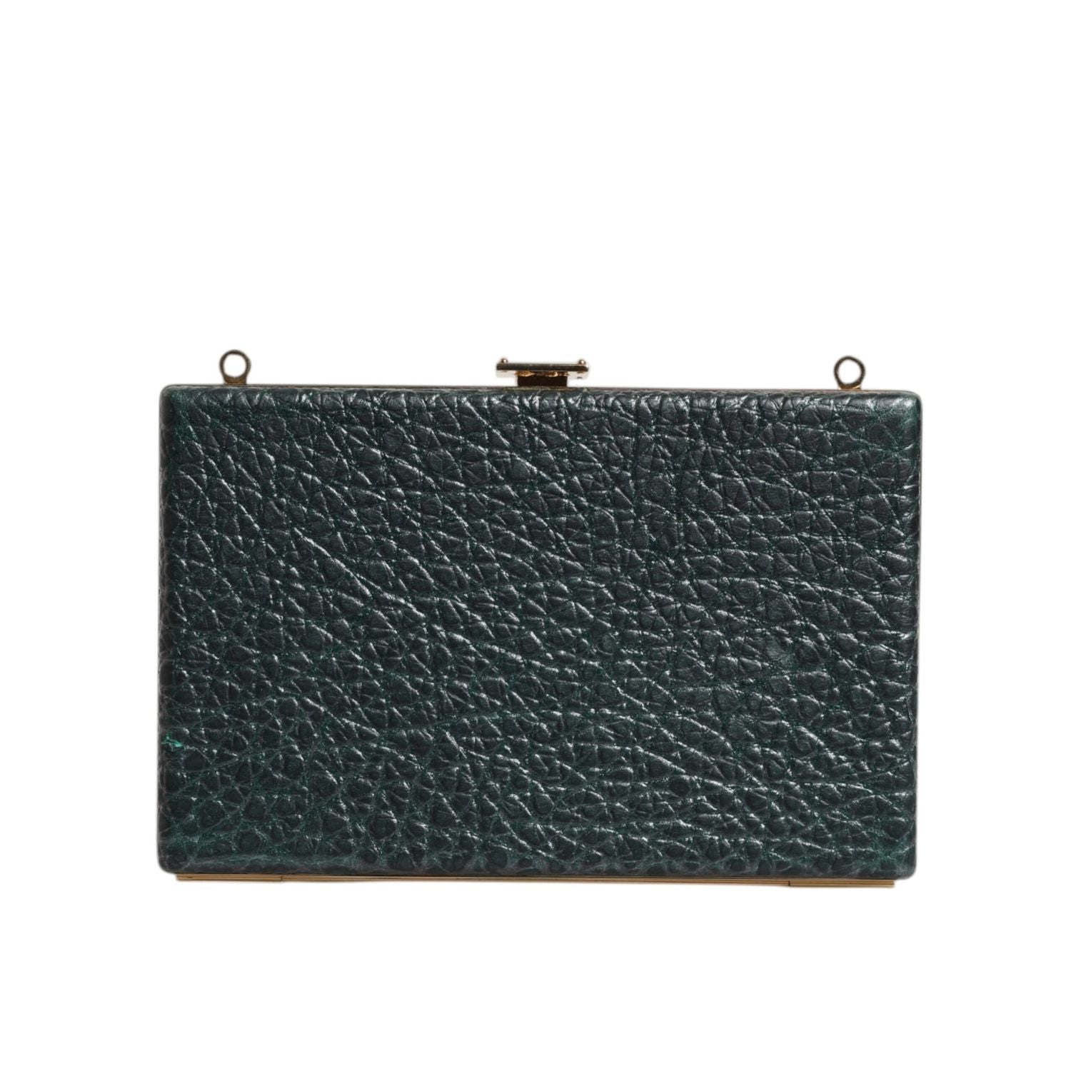 Dolce & Gabbana Black Leather Clutch Evening Crossbody Bag