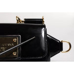 Dolce & Gabbana Black Calfskin Leather DG Logo Shoulder Bag