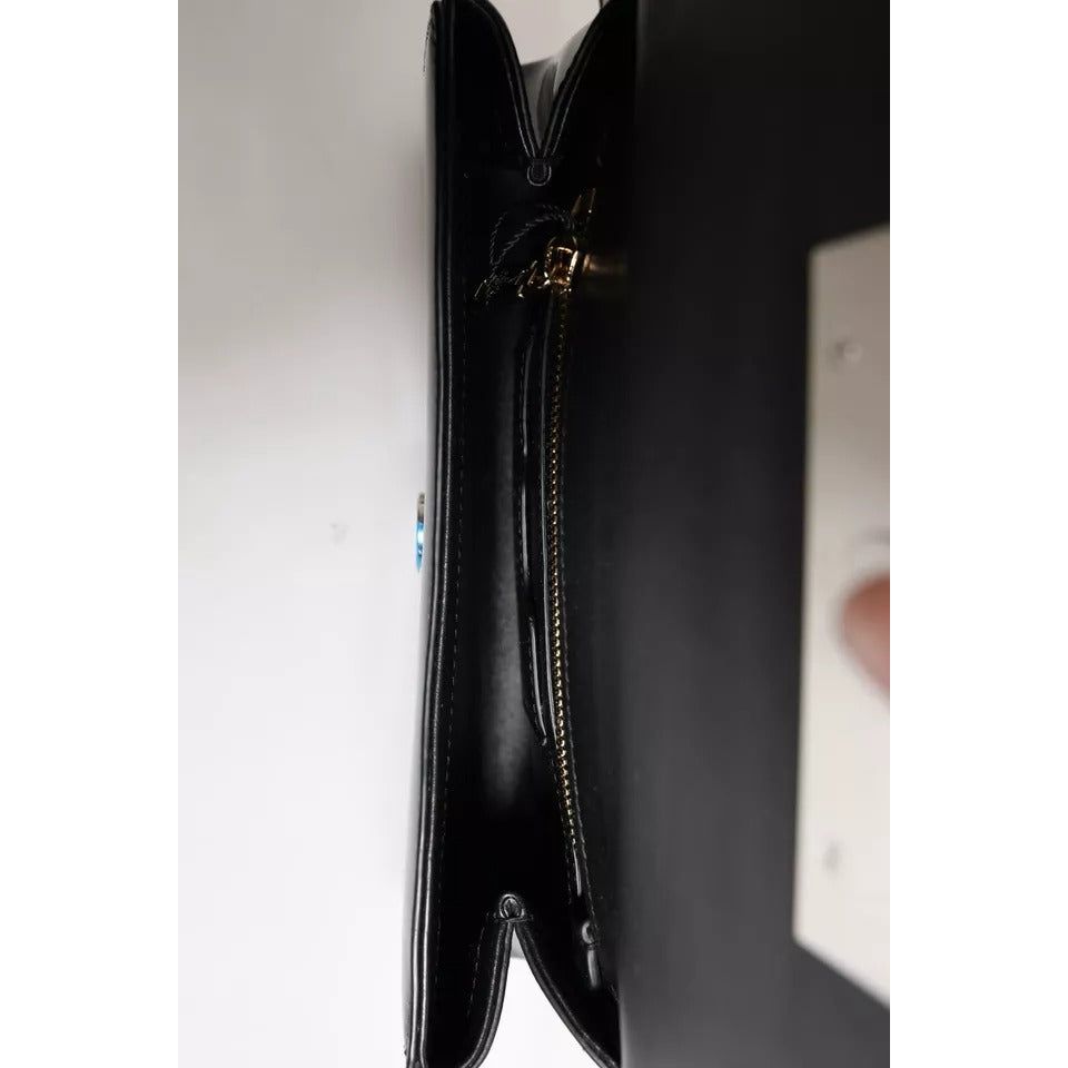 Dolce & Gabbana Black Calfskin Leather DG Logo Shoulder Bag