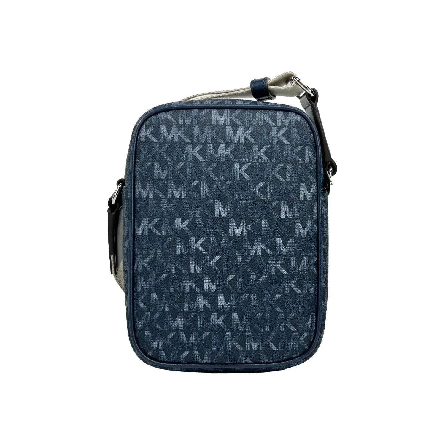 Front view with bag zipped and handles upright.