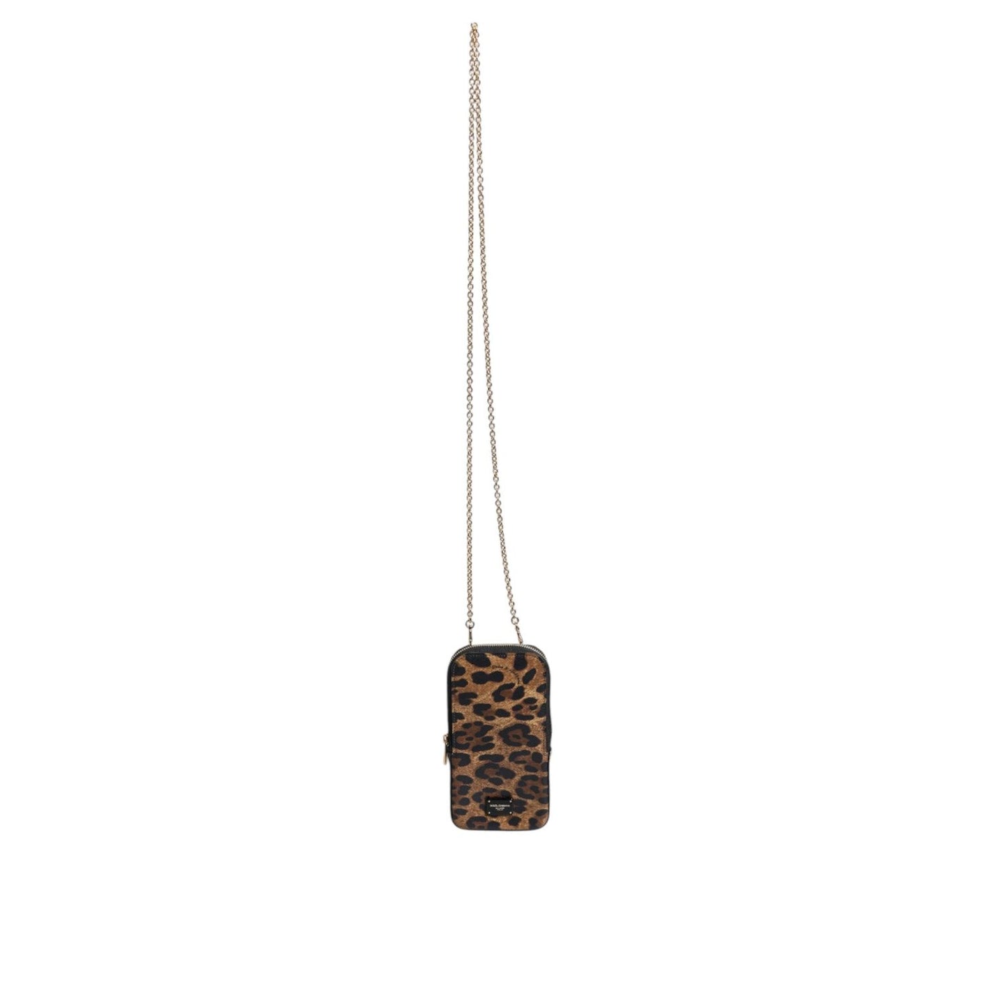 Dolce & Gabbana Brown Leopard Print Dauphine Leather Zip Around Wallet