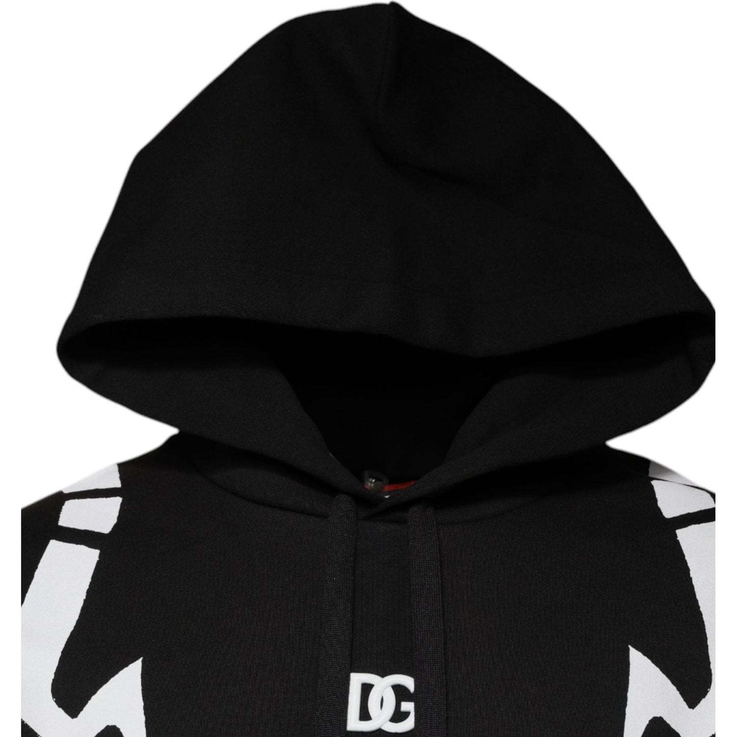 Dolce & Gabbana Black White Logo Hooded Sweatshirt Sweater TSH878546-44