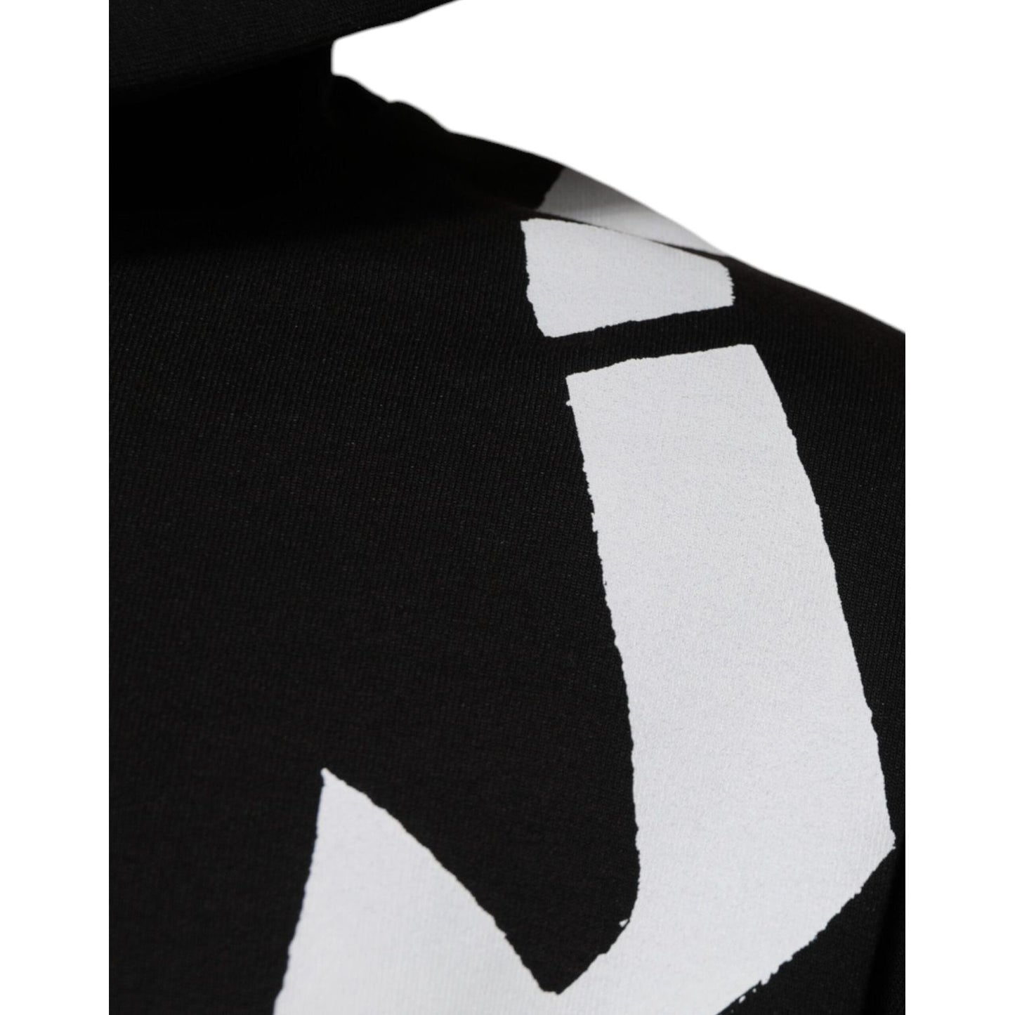 Dolce & Gabbana Black White Logo Hooded Sweatshirt Sweater TSH878546-44