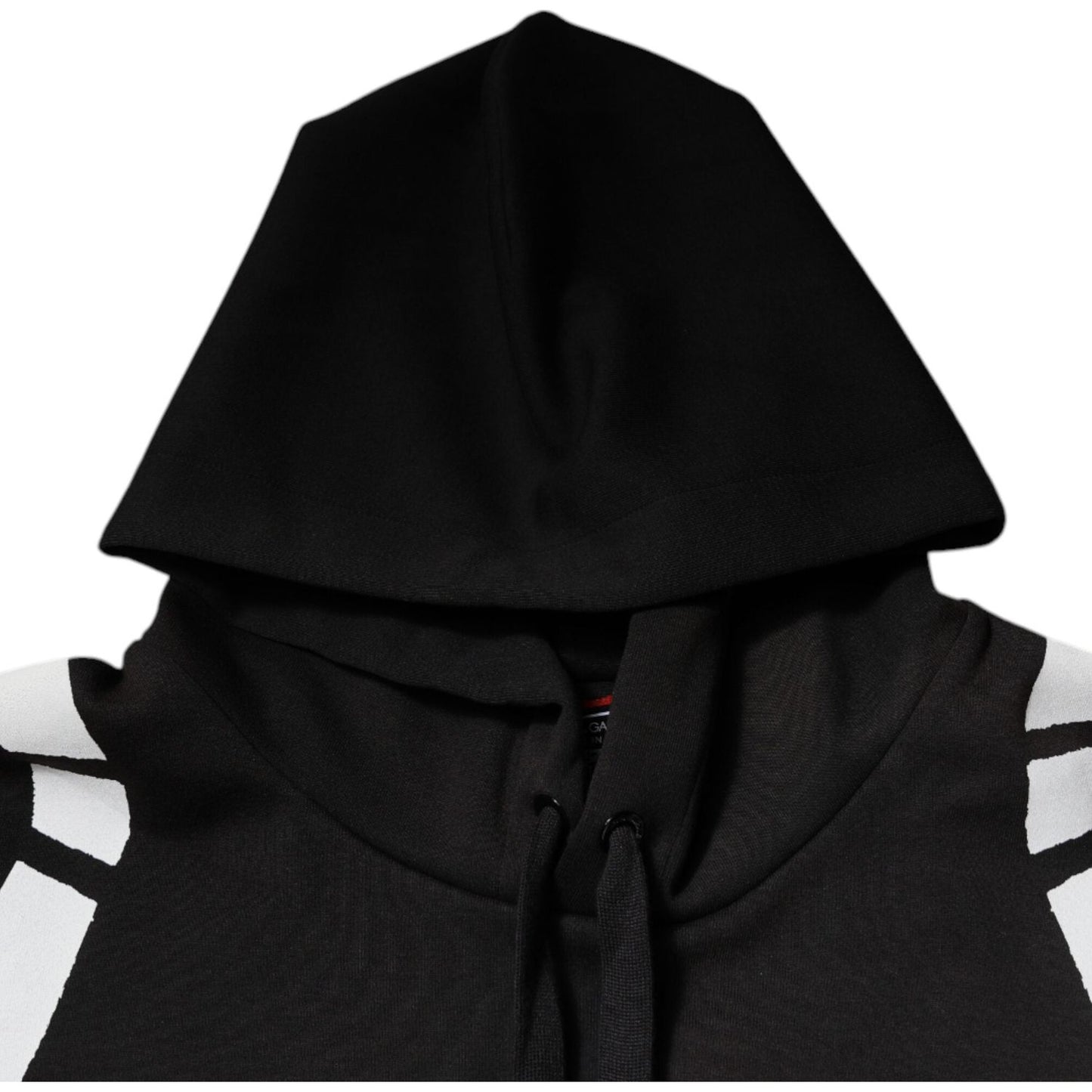 Dolce & Gabbana Black White Logo Hooded Sweatshirt Sweater TSH878546-44