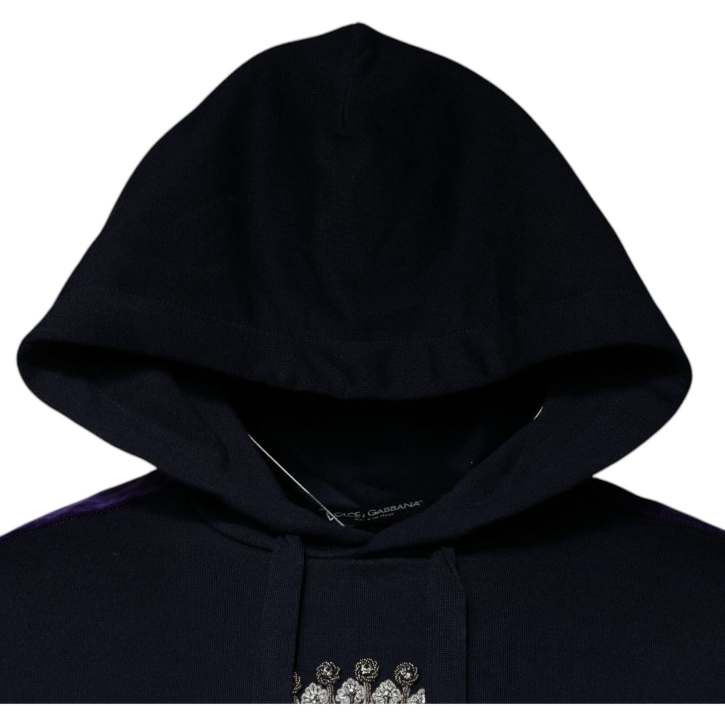Dolce & Gabbana Blue Crown Cotton Hooded Sweatshirt Sweater TSH878557-52