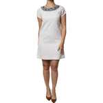 Dolce & Gabbana White Crystal Embellished Jacquard Brocade Mini Dress DR281326-40