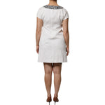 Dolce & Gabbana White Crystal Embellished Jacquard Brocade Mini Dress DR281326-40