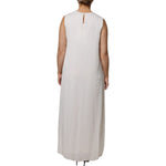 Peserico White Sleeveless Round Neck Shift Long Maxi Dress 1728,67345645728,Clothing,Dresses - Women - Clothing,IT46|XL,Material: 100% Polyester,New with tags,Peserico,White,Women,Women - Clothing DR281347-46