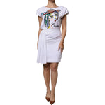 Moschino Couture White Printed Viscose Sheath Mini Dress DR281355-42
