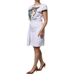 Moschino Couture White Printed Viscose Sheath Mini Dress DR281355-42
