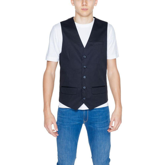Gianni Lupo Black Cotton Vest