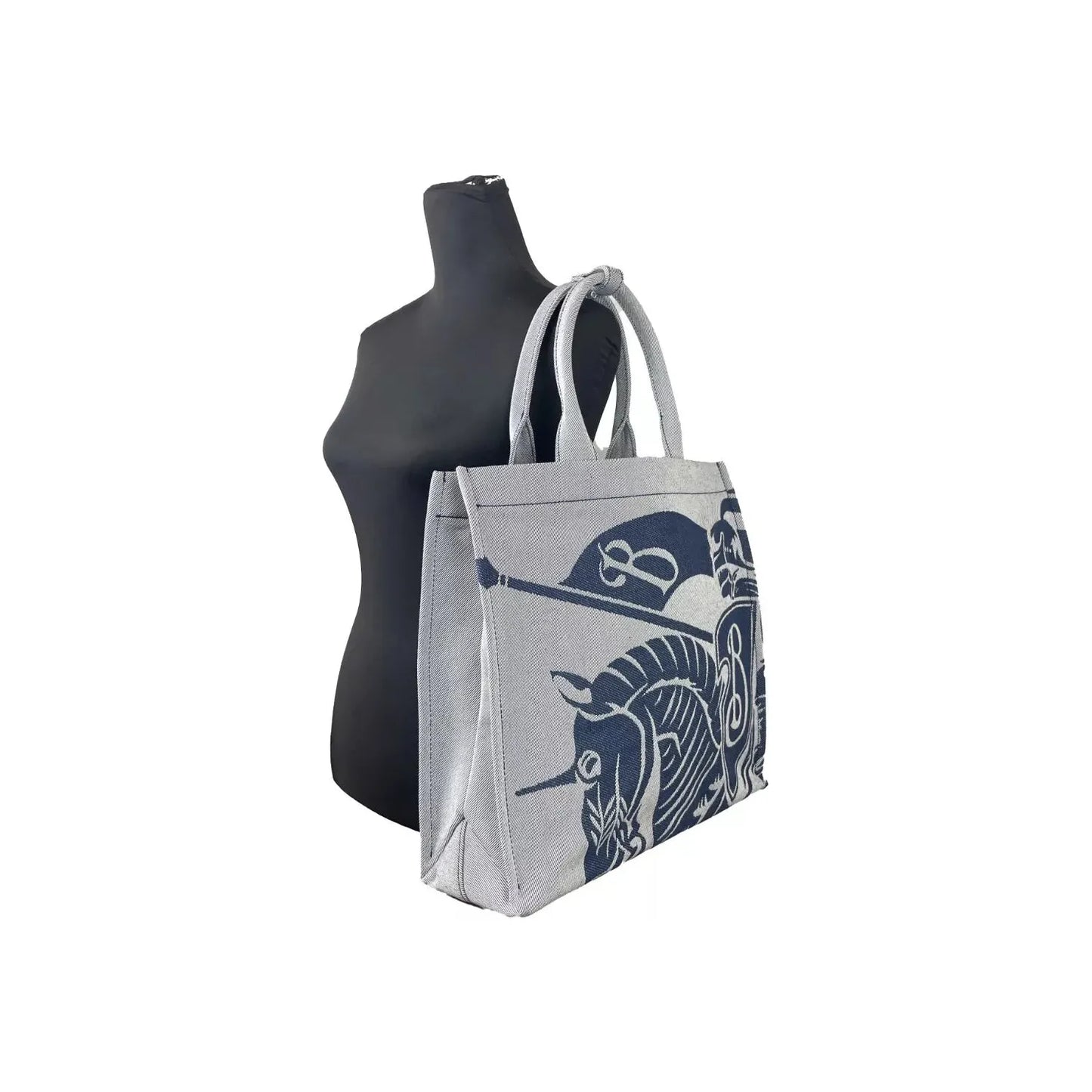 Burberry Navy EKD Canvas Tote Bag With Coin Pouch 40779