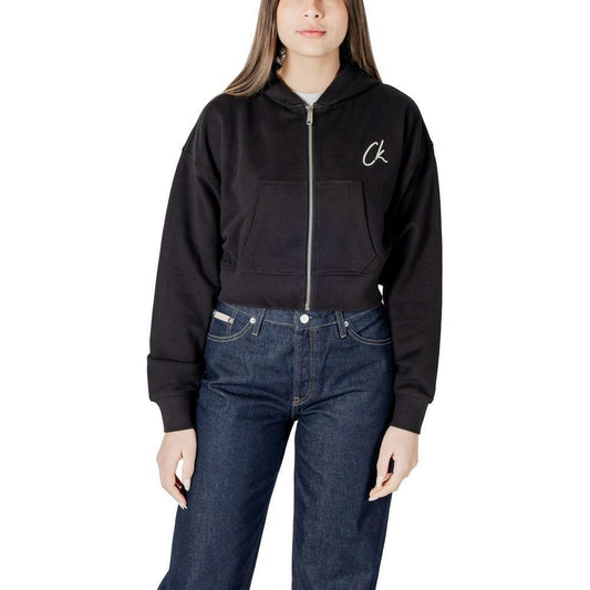 Calvin Klein Jeans Black Cotton Hoody CA-16506300009-IT40|S