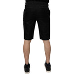 Dolce & Gabbana Black Cotton Casual Mid Waist Chino Shorts PAN75241-48