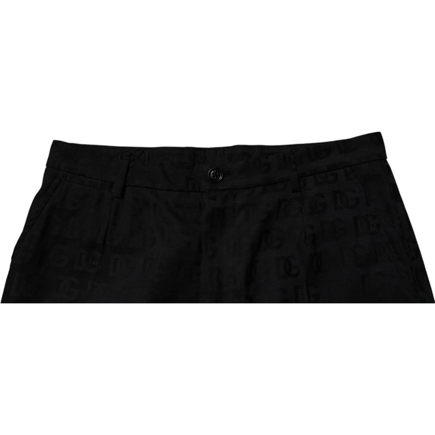 Dolce & Gabbana Black Cotton Casual Mid Waist Chino Shorts PAN75241-48