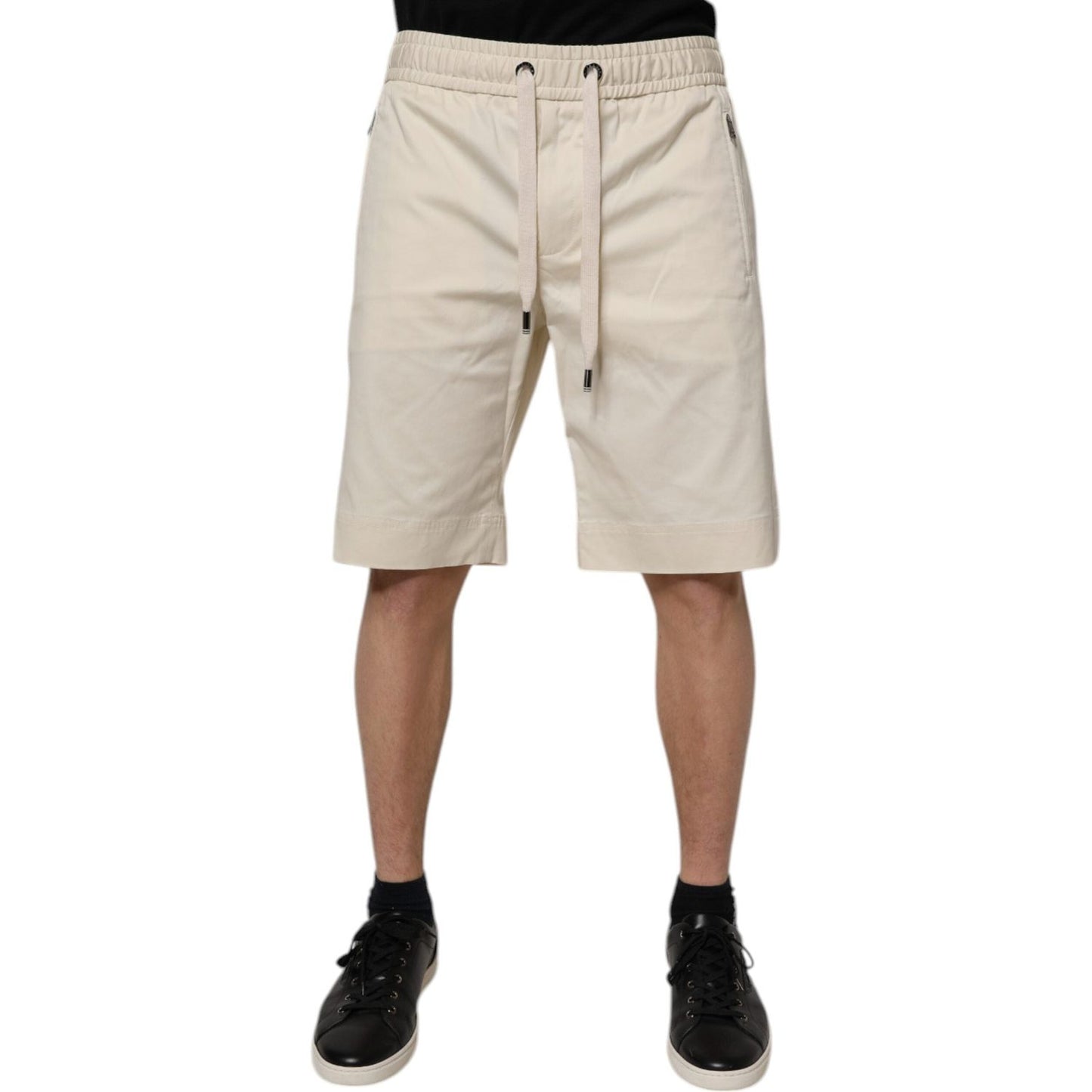 Dolce & Gabbana Off White Cotton Stretch Men Bermuda Shorts PAN75243-48