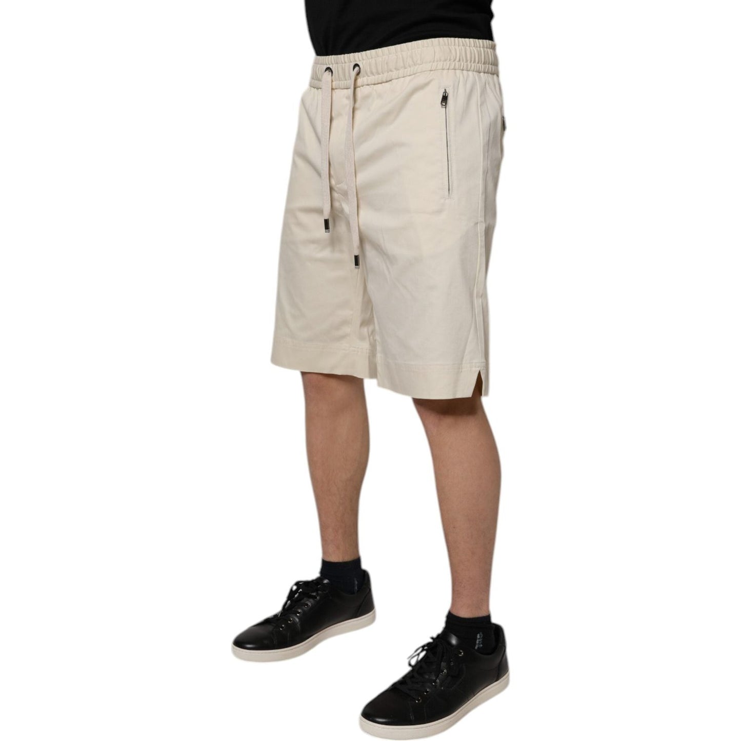 Dolce & Gabbana Off White Cotton Stretch Men Bermuda Shorts PAN75243-48