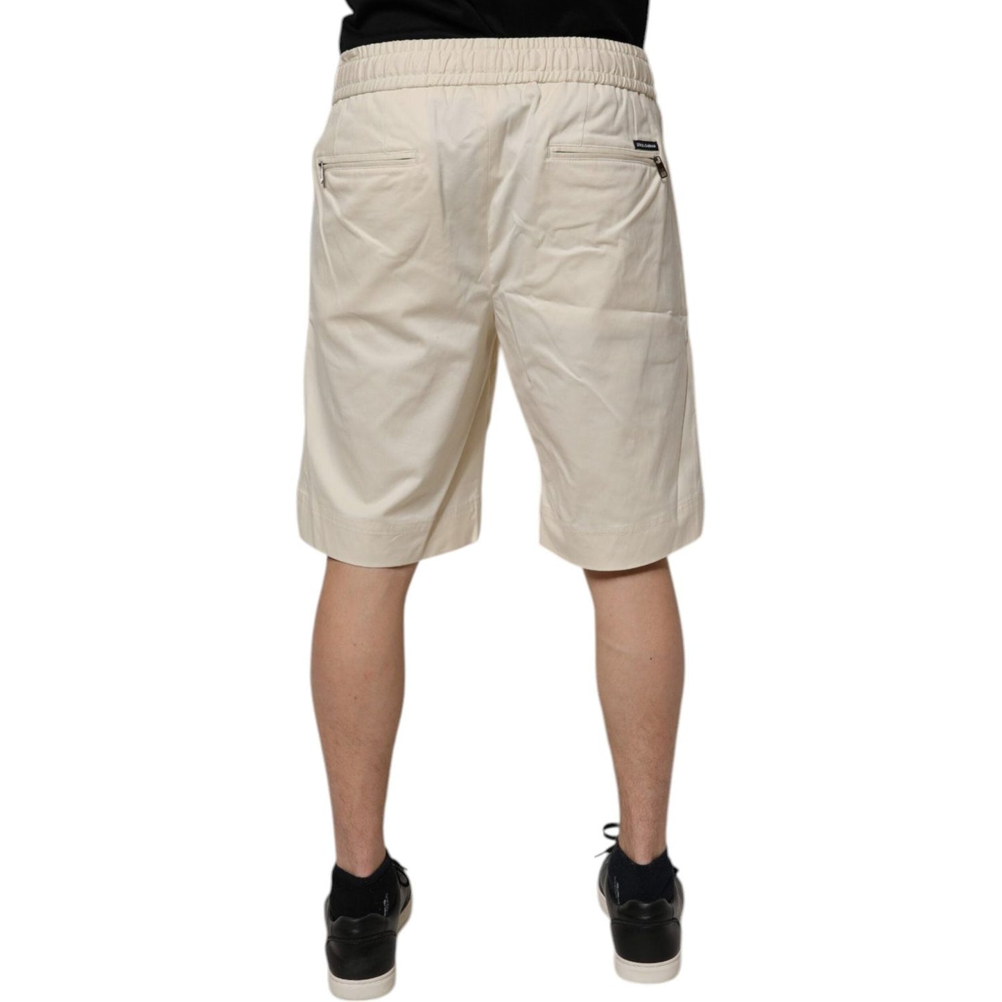 Dolce & Gabbana Off White Cotton Stretch Men Bermuda Shorts PAN75243-48