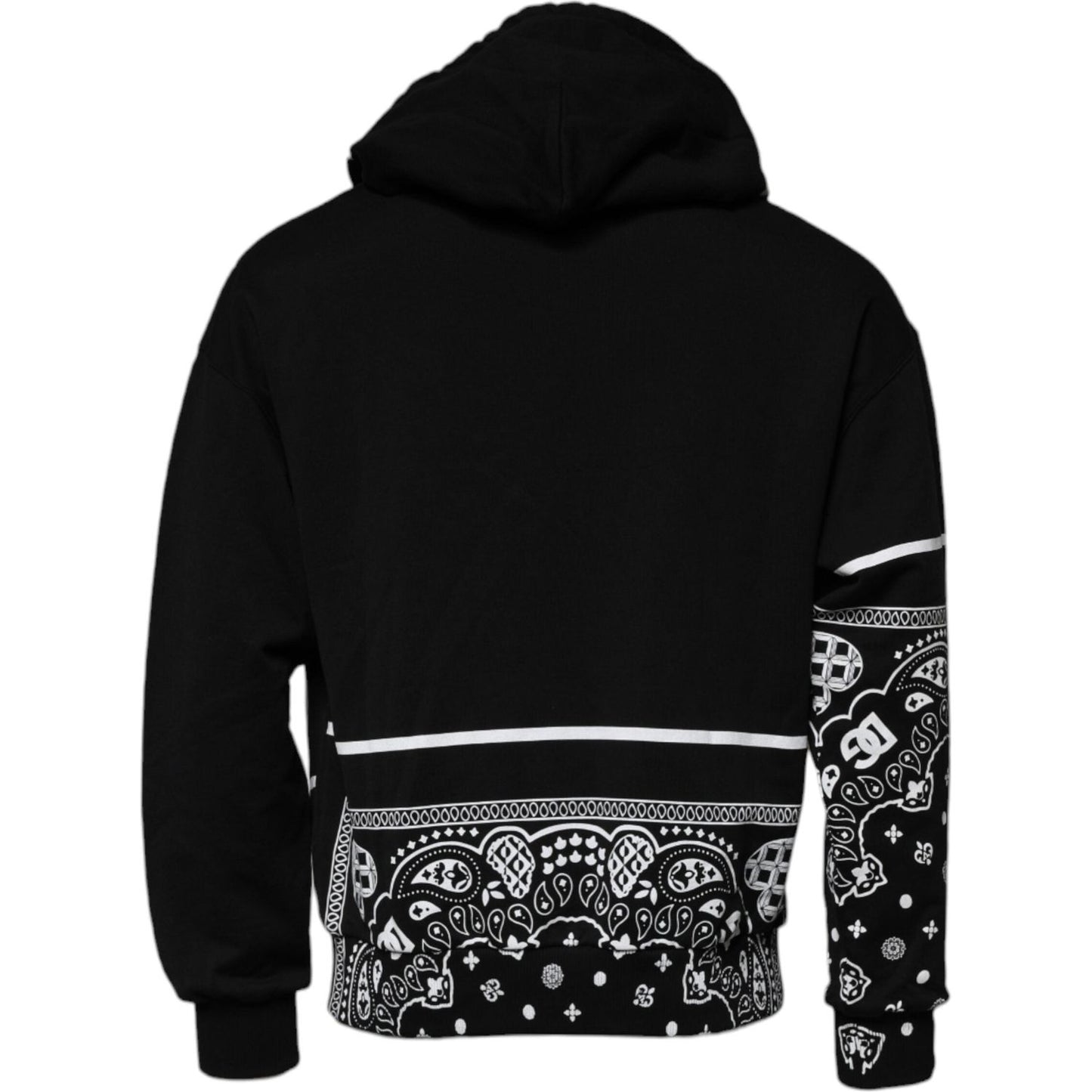 Dolce & Gabbana Black Bandana Hooded Men Sweatshirt Sweater TSH90065-46