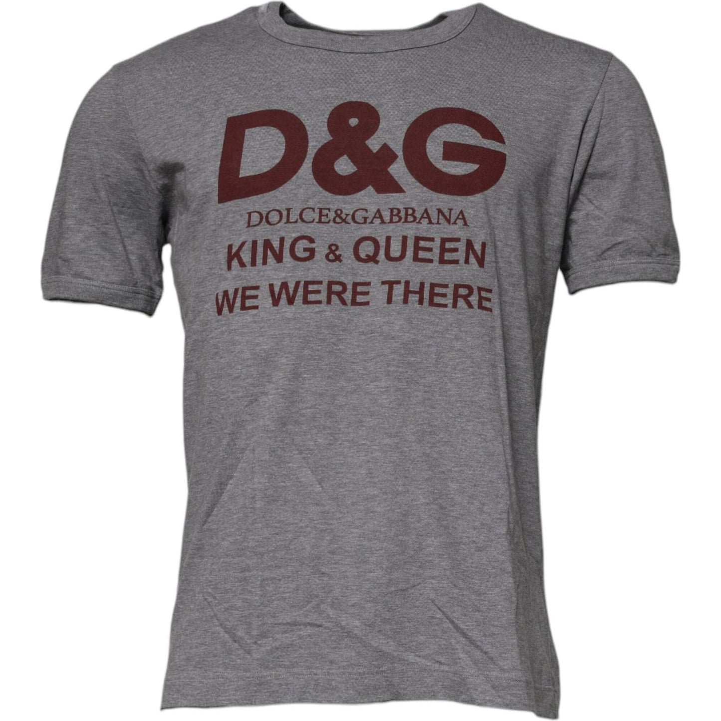 Dolce & Gabbana Gray Logo Print Cotton Crew Neck Men T-shirt TSH90000-46