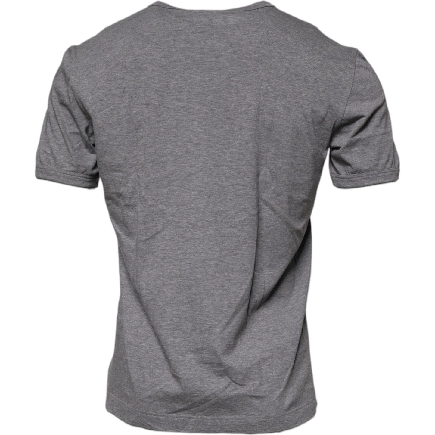 Dolce & Gabbana Gray Logo Print Cotton Crew Neck Men T-shirt TSH90000-46