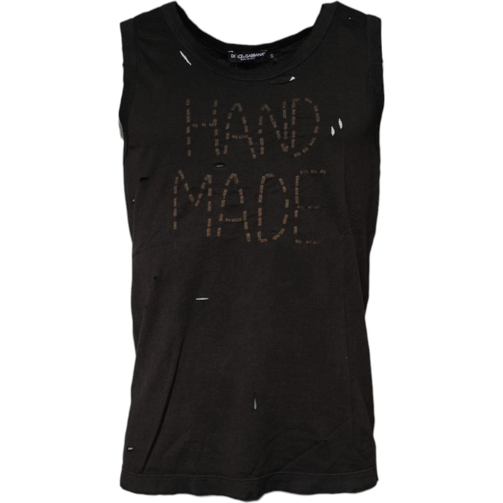 Dolce & Gabbana Black Sleeveless Round Neck Tank T-shirt TSH90021-44