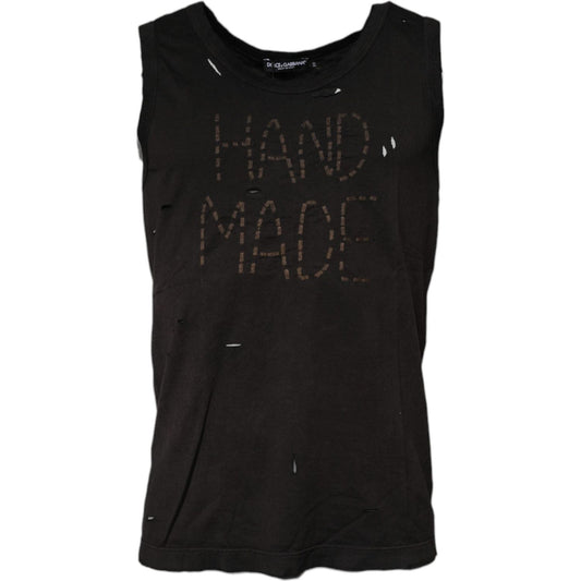 Dolce & Gabbana Black Sleeveless Round Neck Tank T-shirt TSH90021-44