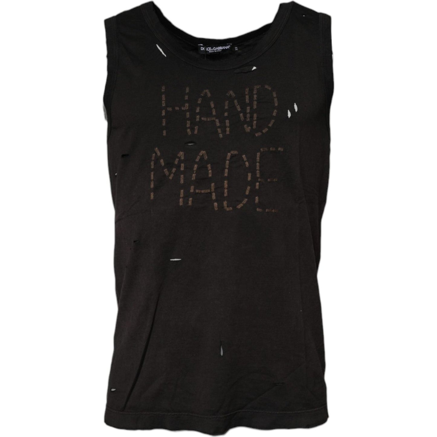 Dolce & Gabbana Black Sleeveless Round Neck Tank T-shirt TSH90021-44