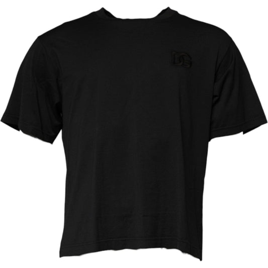 Dolce & Gabbana Black DG Logo Cotton Crew Neck T-shirt TSH90034-44