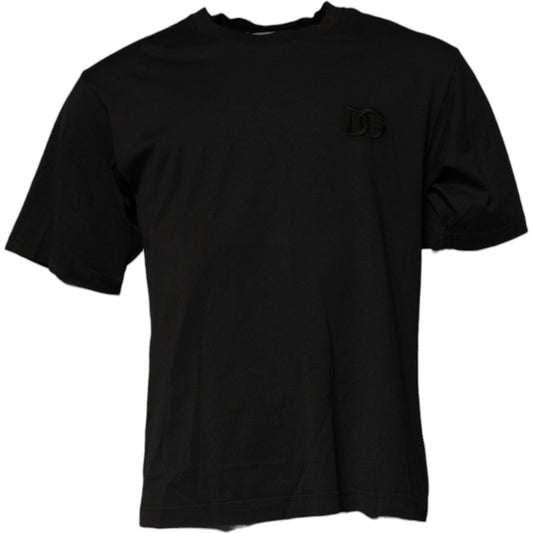 Dolce & Gabbana Black DG Logo Cotton Crew Neck T-shirt TSH90056-48