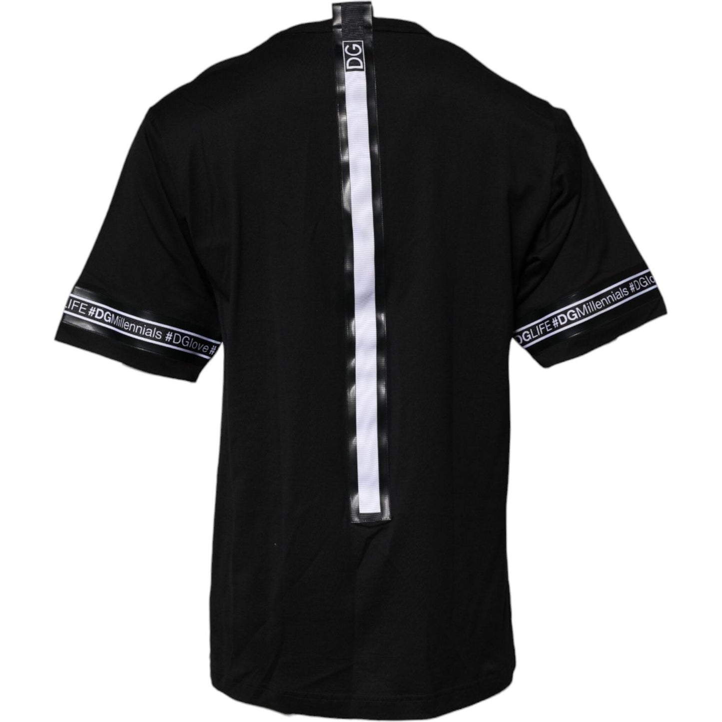 Dolce & Gabbana Black #DGMILLENNIALS Cotton Crew Neck T-shirt TSH90057-44