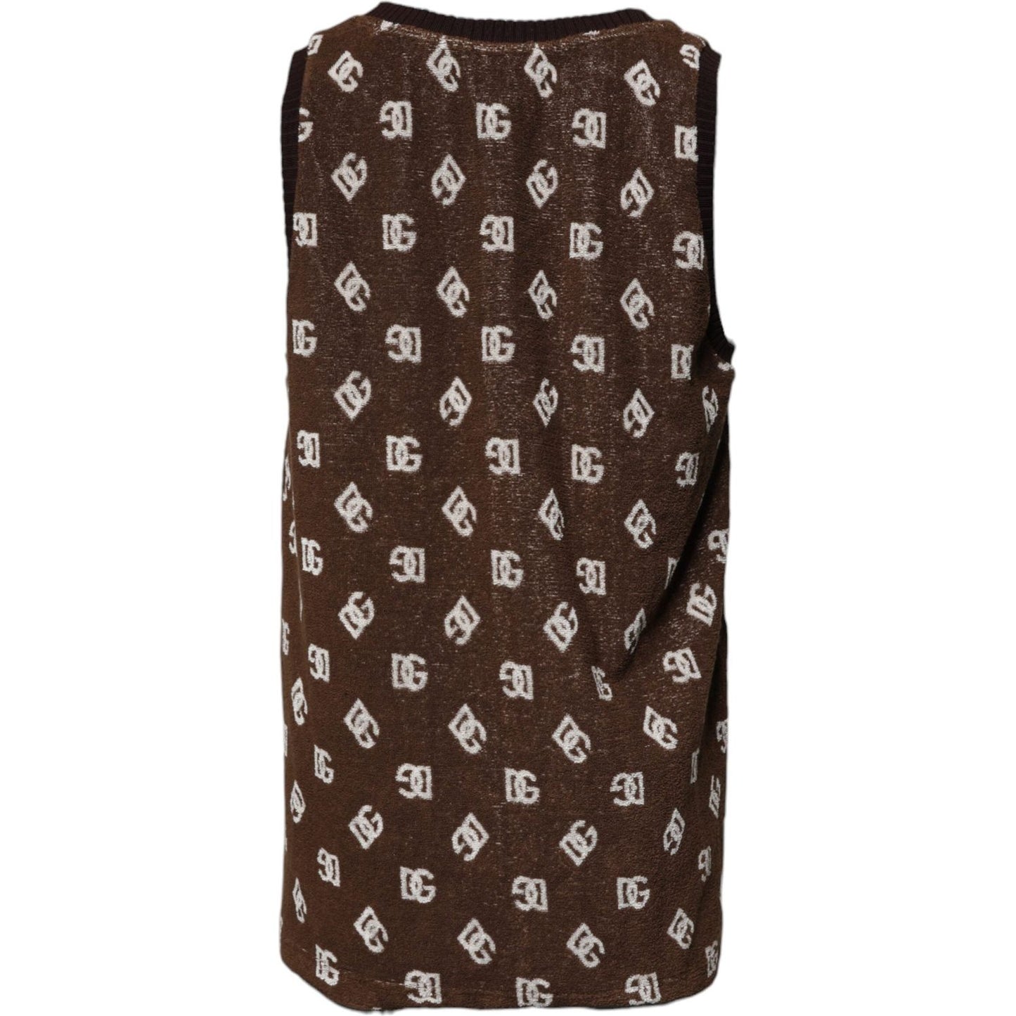 Dolce & Gabbana Brown Logo Monogram Cotton Crew Neck T-shirt TSH90061-50