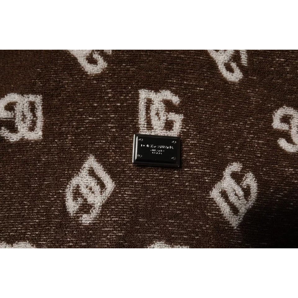 Dolce & Gabbana Brown Logo Monogram Cotton Crew Neck T-shirt TSH90061-50