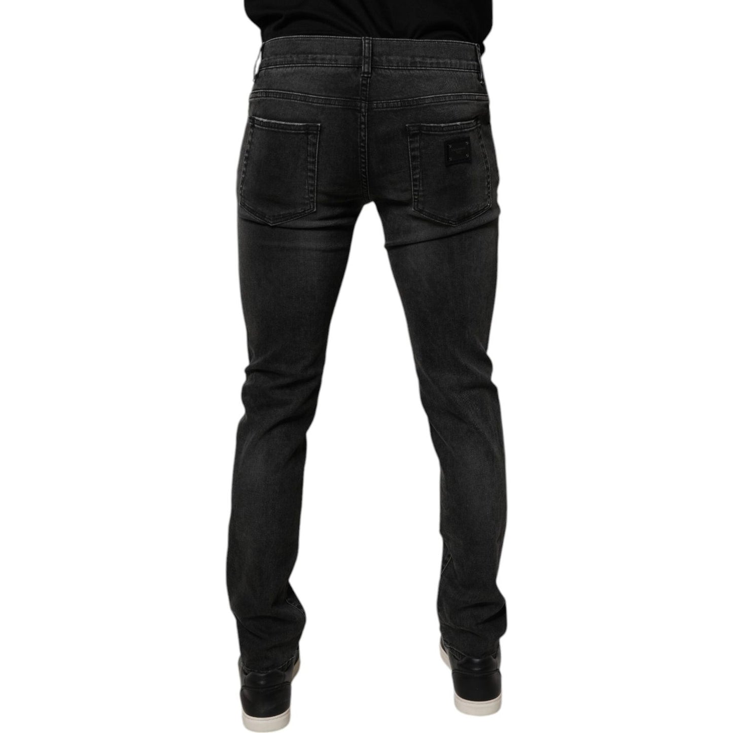Dolce & Gabbana Black Cotton Stretch Skinny Men Denim Jeans PAN75289-44