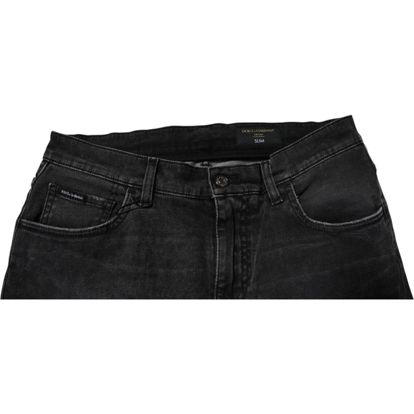 Dolce & Gabbana Black Cotton Stretch Skinny Men Denim Jeans PAN75290-54