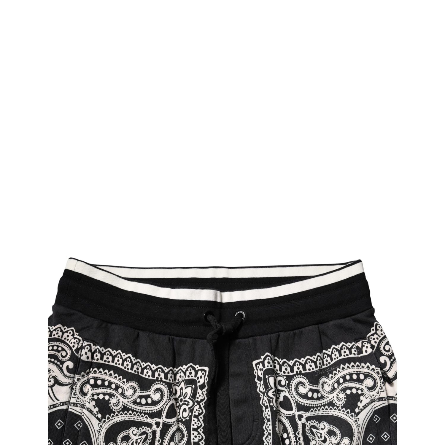 Dolce & Gabbana Black Bandana Cotton Jogger Pants