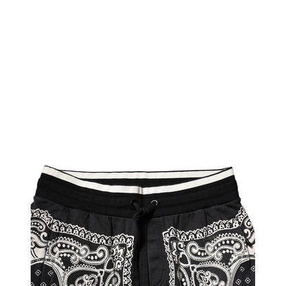 Dolce & Gabbana Black Bandana Cotton Jogger Pants